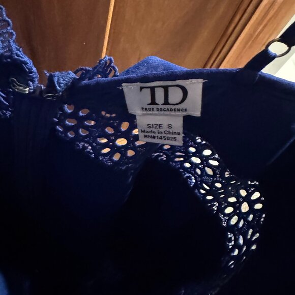 True Decadence Blue Tiered Ruffle Chiffon Maxi Dress - Picture 2 of 3